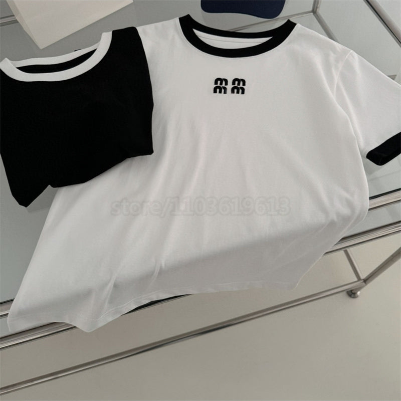 The MM Embroidered Tee — White