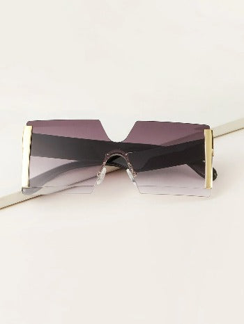 Lux Rimless Square Frame Sunglasses