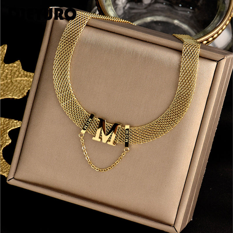 The MM Monogram Necklace — Geometric