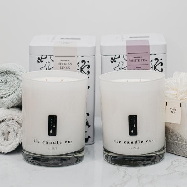 The MM House Candle — Belgian Linen & White Tea