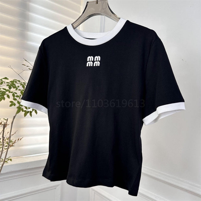 The MM Embroidered Tee — White