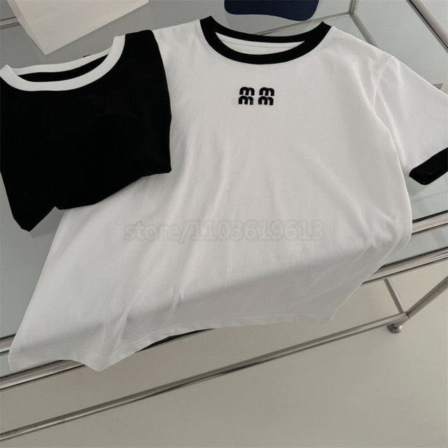 The MM Embroidered Tee — White