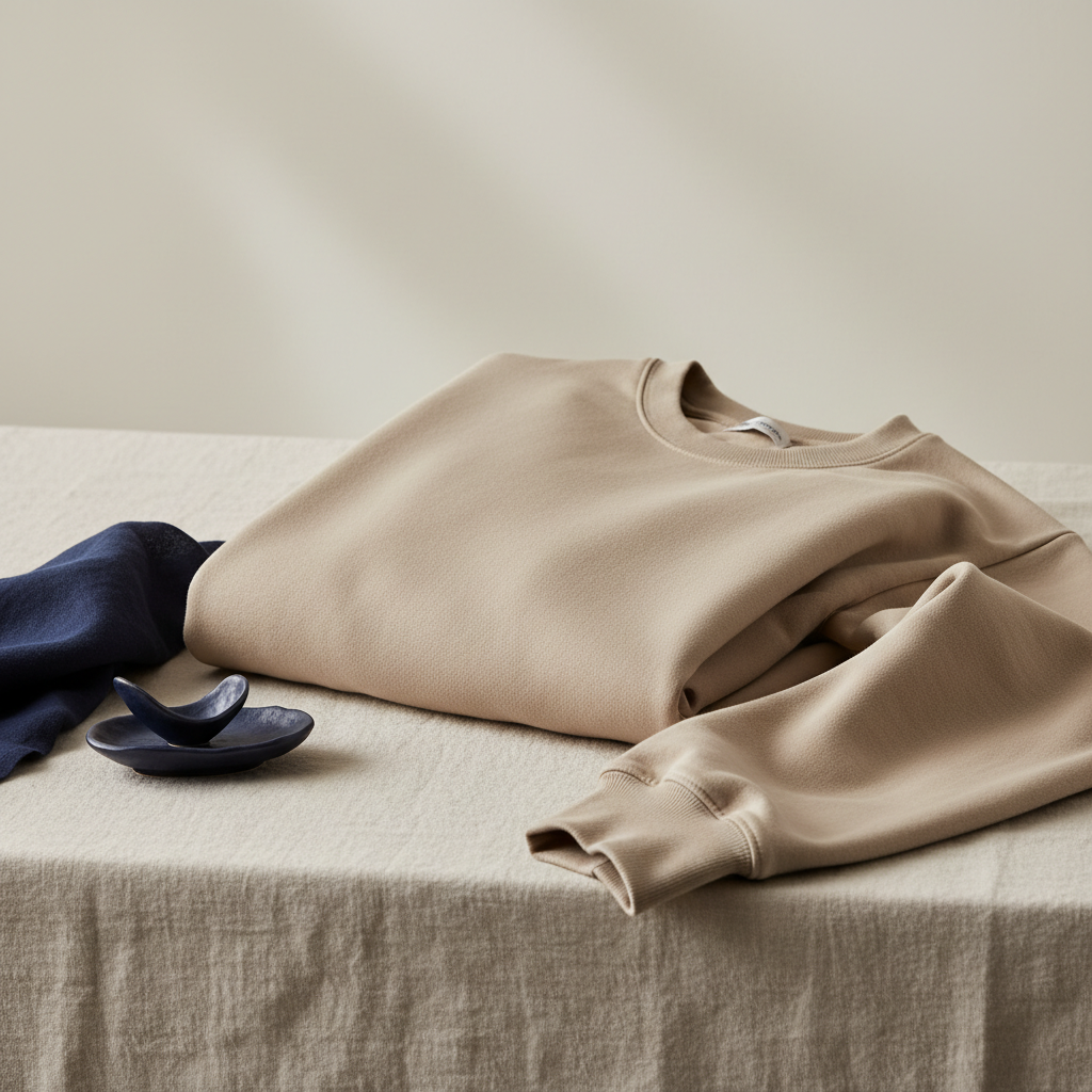 The MM Organic Crewneck in Beige/Sand — Mallon and McRae