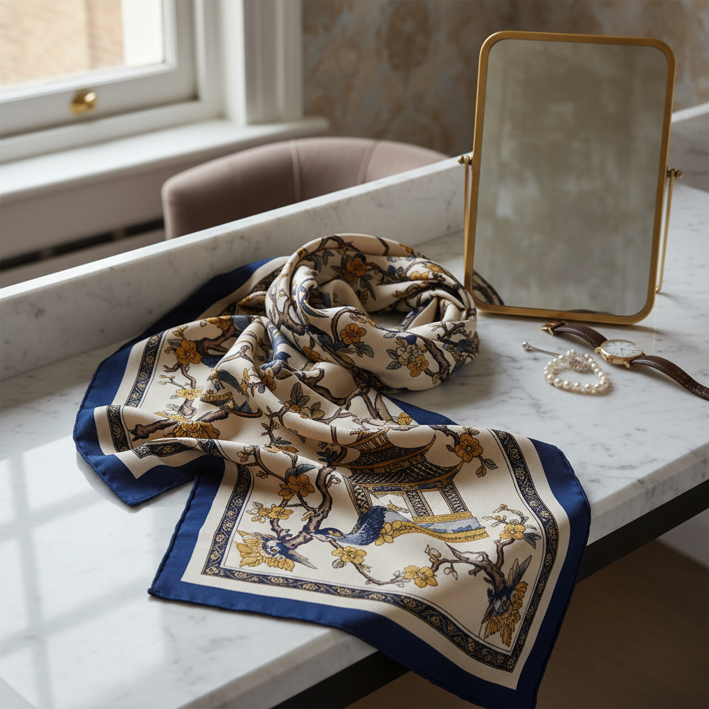 MM Chinoiserie Silk Scarf