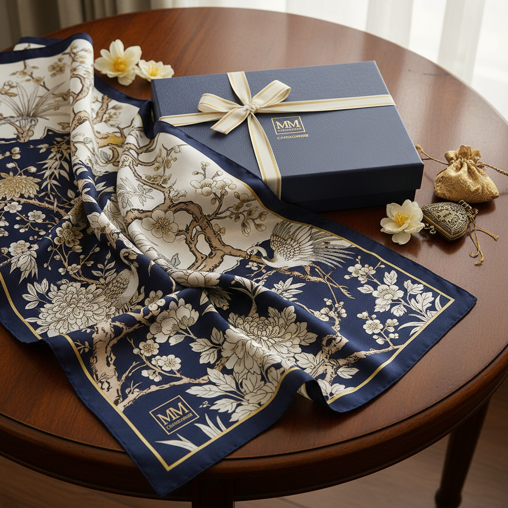 MM Chinoiserie Silk Scarf